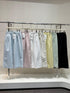 WANWAN Plain Wide Leg Cotton Trousers